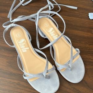 Light blue strappy heels NEW